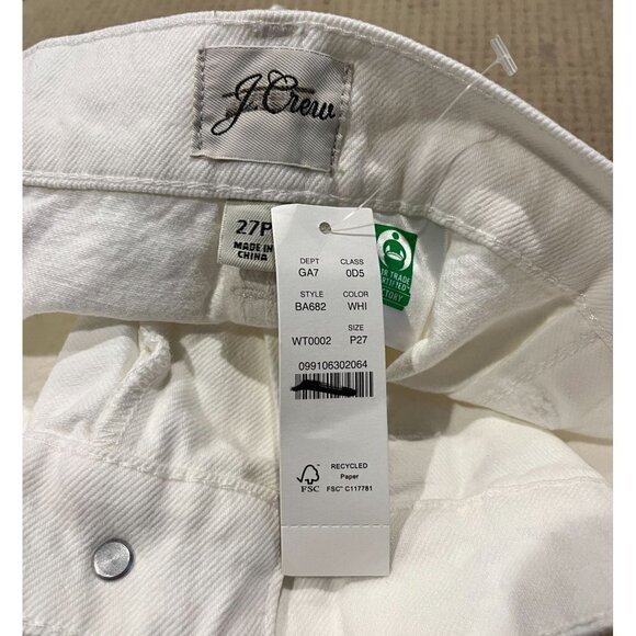 J. Crew Petite high rise patch pocket straight leg jeans white BA682 27 P27 - Picture 5 of 5
